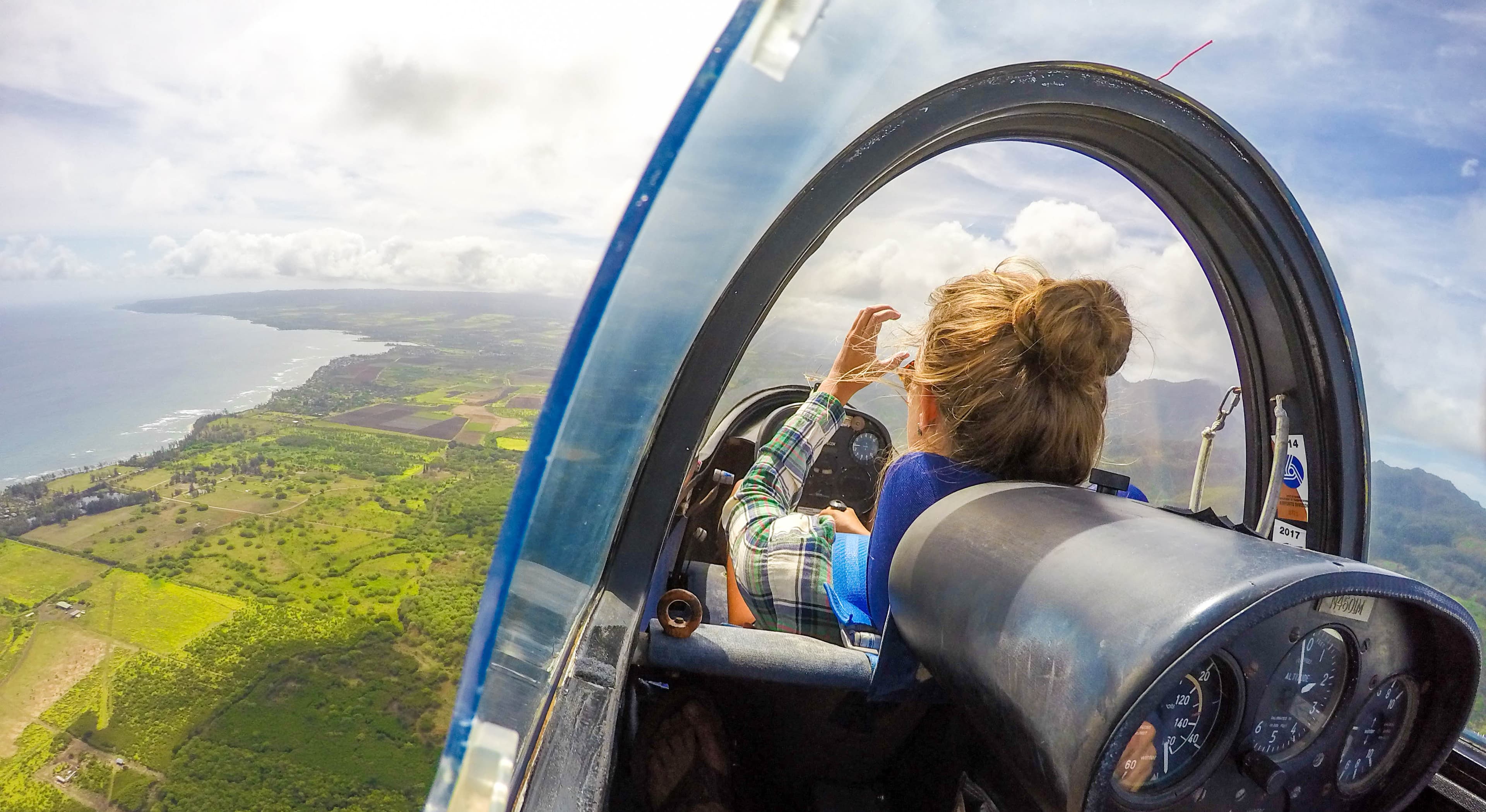 A student and instructor on the Kawaihāpai flight line.